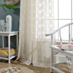 Nordic Embroidery Curtain Made to Measure Curtain Cotton Sheer Living Room Bedroom