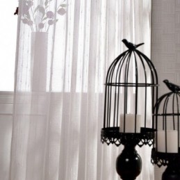 European Embroidered Sheer Curtains Transparent Voile Window Treatment Living Room