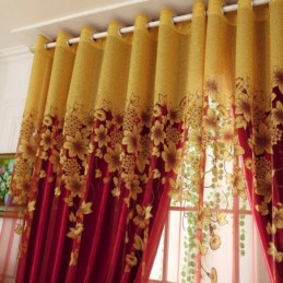 American Country Sheer Curtain Made to Measure Curtain Flower Branch Jacquard Window Treatment Bedroom