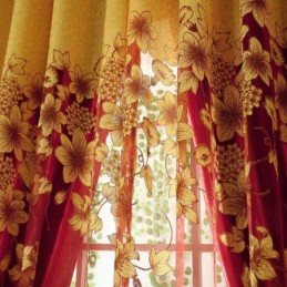 American Country Sheer Curtain Made to Measure Curtain Flower Branch Jacquard Window Treatment Bedroom
