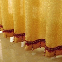 American Country Sheer Curtain Made to Measure Curtain Flower Branch Jacquard Window Treatment Bedroom