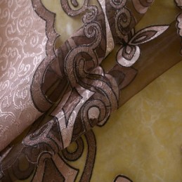 European Country Sheer Curtain Made to Measure Curtain Flower Jacquard Semi Blackout Living Room