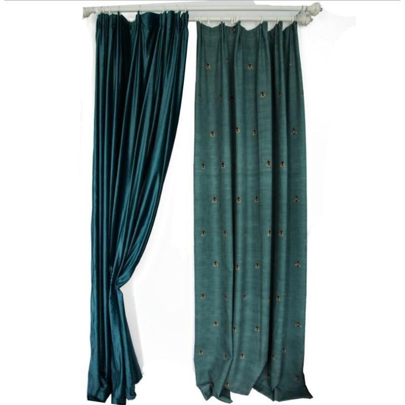 Cotton Linen Decorative Curtain Made to Measure Curtain Pastoral Bee Semi Blackout Bedroom Kids Room