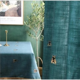 Cotton Linen Decorative Curtain Made to Measure Curtain Pastoral Bee Semi Blackout Bedroom Kids Room