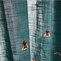 Cotton Linen Decorative Curtain Made to Measure Curtain Pastoral Bee Semi Blackout Bedroom Kids Room