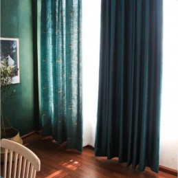 Cotton Linen Decorative Curtain Made to Measure Curtain Pastoral Bee Semi Blackout Bedroom Kids Room