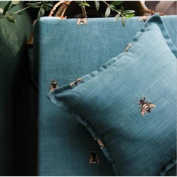 Cotton Linen Decorative Curtain Made to Measure Curtain Pastoral Bee Semi Blackout Bedroom Kids Room