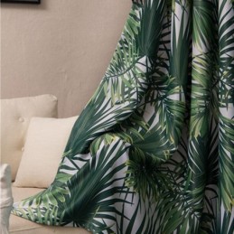 Tropical Printed Blackout Curtain Made to Measure Curtain Nordic Leaves Tulle For Bedroom