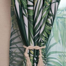 Tropical Printed Blackout Curtain Made to Measure Curtain Nordic Leaves Tulle For Bedroom