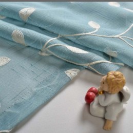 Rural Sheer Curtain Made to Measure Curtain Breathable Leaf Embroidery Living Room