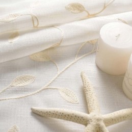 Rural Sheer Curtain Made to Measure Curtain Breathable Leaf Embroidery Living Room