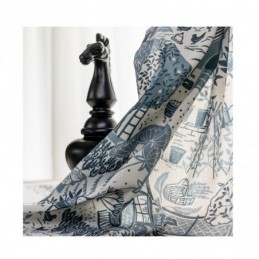 Rural Style Cotton Linen Curtain Made to Measure Curtain Semi Blackout Printed Bedroom Bay Window