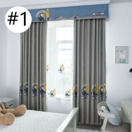 Cartoon Embroidered Curtain Made to Measure Curtain Drapes for Kids Room