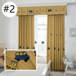 Cartoon Embroidered Curtain Made to Measure Curtain Drapes for Kids Room
