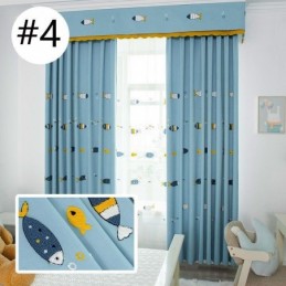 Cartoon Embroidered Curtain Made to Measure Curtain Drapes for Kids Room