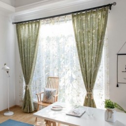 Cotton and Linen Blackout Curtain Made to Measure Curtain American Printing Breathable Window Panel Bedroom