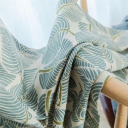 Modern Max Blackout Curtain Made to Measure Curtain Green Leaf Printed Bedroom