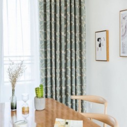 Modern Max Blackout Curtain Made to Measure Curtain Green Leaf Printed Bedroom
