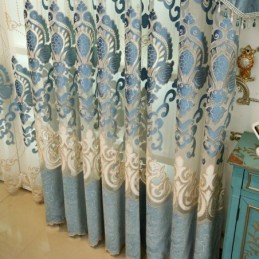 European Style Curtain Made to Measure Curtain Simple Embroidered Curtains For Living Room Bedroom