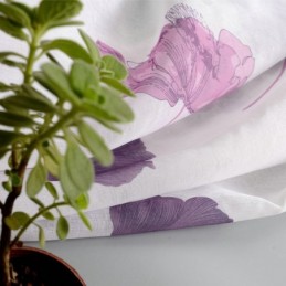 Modern Minimalist Voile Sheer Curtain Made to Measure Curtain Lotus Leaf Purple Bedroom