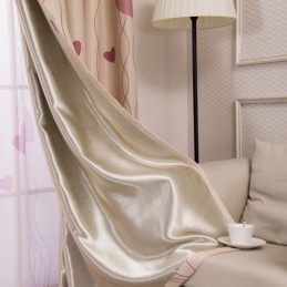 Heart Print Window Panel Room Darkening Curtains For Living Bedroom