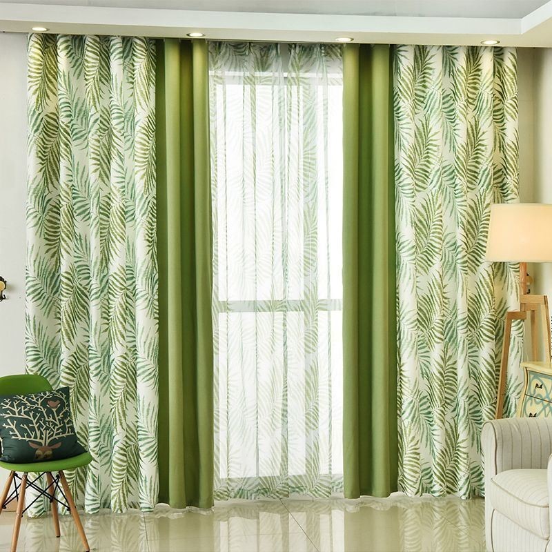 Blackout Curtain Made to Measure Curtain Leaf Pattern Window