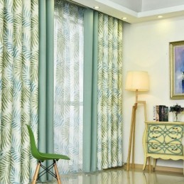 Blackout Curtain Made to Measure Curtain Leaf Pattern Window