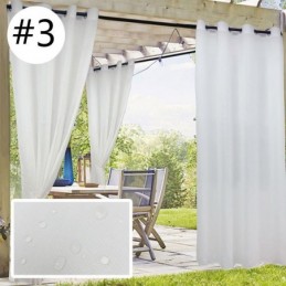 Outdoor Sheer Curtains Waterproof Privacy Voile Drapes For Pergola Porch