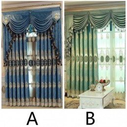 Luxury Curtain Made to Measure Curtain Chenille Flowers Embroidery