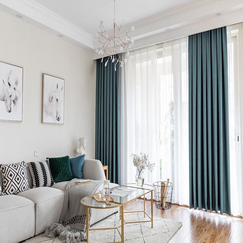 Flax Blackout Curtain Made to Measure Curtain Solid Color Environmental Protection Darkening