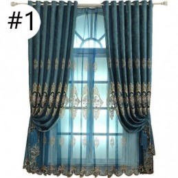 Chenille Curtain Made to Measure Curtain European Style Floral Embroidery