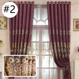 Chenille Curtain Made to Measure Curtain European Style Floral Embroidery