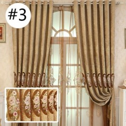 Chenille Curtain Made to Measure Curtain European Style Floral Embroidery