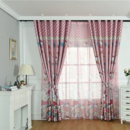 Kids Blackout Curtains with Cat Print Lovely Girls Bedroom Window Curtain Made to Measure Curtain
