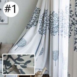 Fabric Nordic Style Big Tree Window Treatment Made to Measure Curtain
