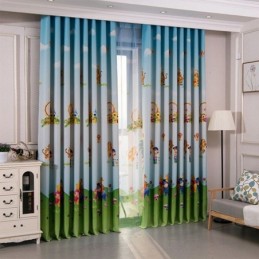 Cartoon Blackout Curtain Made to Measure Curtain Winnie the Pooh Print Curtains For Kids Room