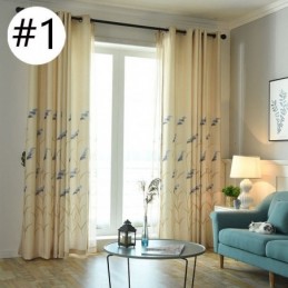 Pastoral Style Reed Printing Blackout Curtain Made to Measure Curtain For Living Room Bedroom