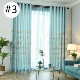 Pastoral Style Reed Printing Blackout Curtain Made to Measure Curtain For Living Room Bedroom