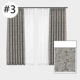 Elegant Blackout Curtains With Leaves Print For Living Room