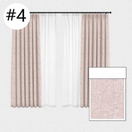 Elegant Blackout Curtains With Leaves Print For Living Room