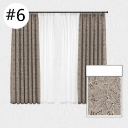 Elegant Blackout Curtains With Leaves Print For Living Room