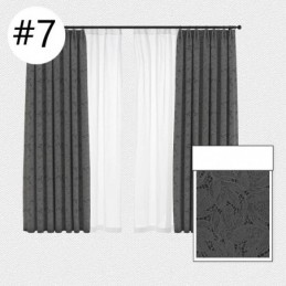 Elegant Blackout Curtains With Leaves Print For Living Room