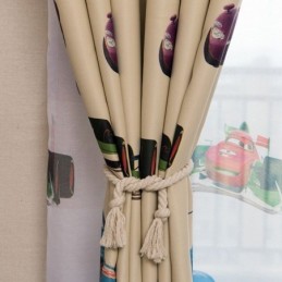 Children Blackout Curtains Lovely Cartoon Car Printing Decoration Window Drapes