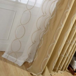 Modern Breathable Sheer Curtain Made to Measure Curtain 8 Shape Embroidery Living Room
