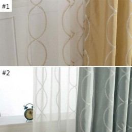 Modern Breathable Sheer Curtain Made to Measure Curtain 8 Shape Embroidery Living Room