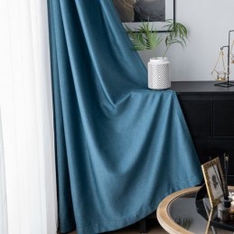 Luxury Linen Blackout Curtains Solid Color Curtain Made to Measure Curtain For Bedroom Living Room