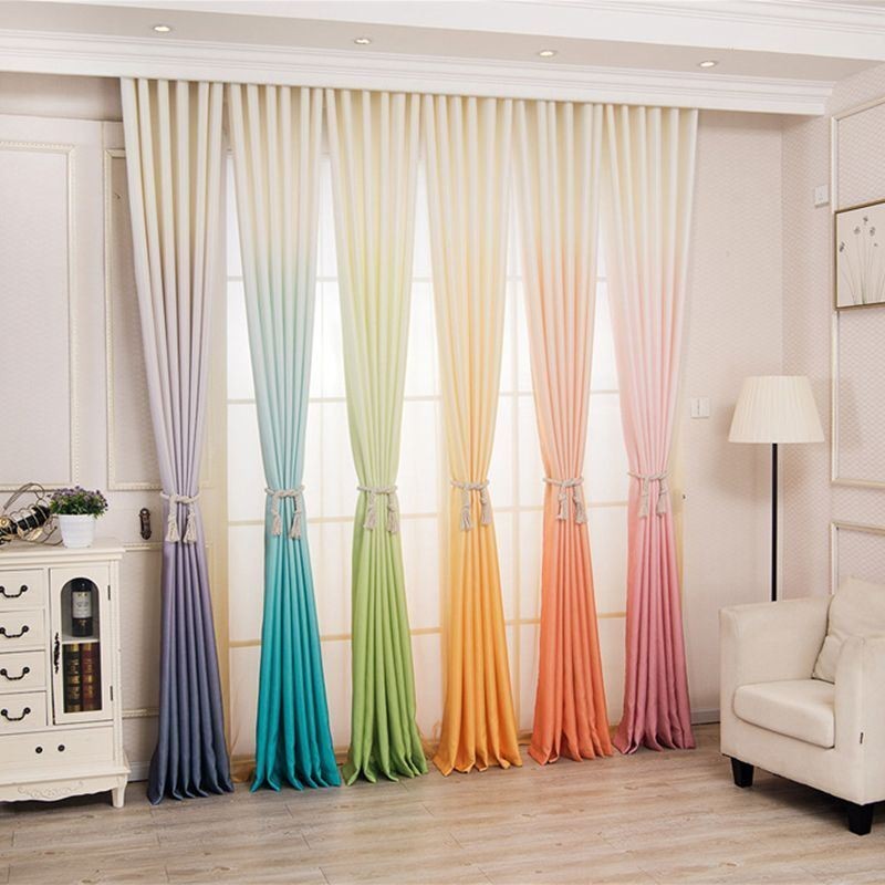 Modern Gradient Blackout Curtains Blinds Drapes Window For Living Room
