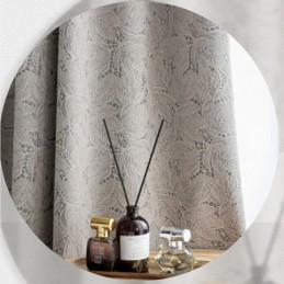 Elegant Blackout Curtains With Leaves Print For Living Room