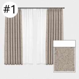 Elegant Blackout Curtains With Leaves Print For Living Room