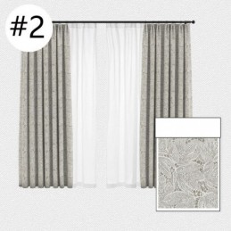 Elegant Blackout Curtains With Leaves Print For Living Room